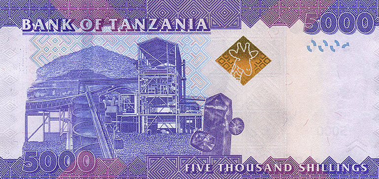 P43b Tanzania 5000 Shilling Year 2015