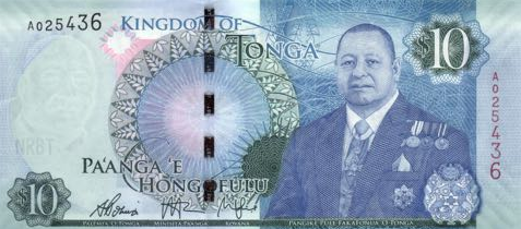 P46 Tonga 10 Pa'anga Year 2015