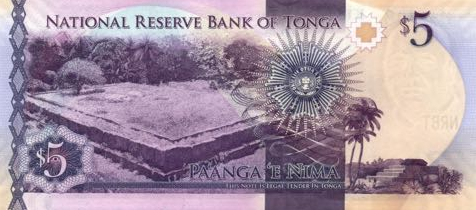 P45 Tonga 5 Pa'anga Year 2015