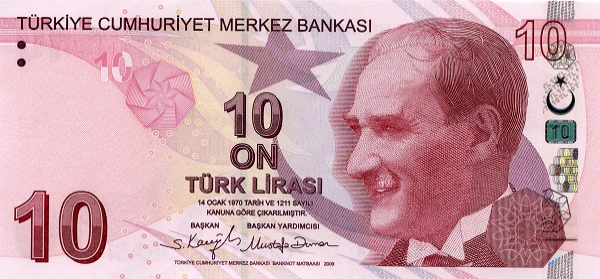 P225e Turkey - 10 Lira Year 2009 (2022)