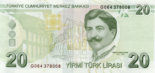 P224e Turkey - 20 Lira Year 2009 (2022)