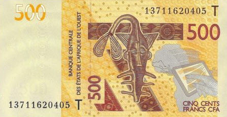 P819T Togo W.A.S. T 500 Francs Year 2013