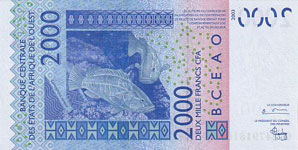 P316c Burkina Faso W.A.S. C 2000 Francs Year 2003