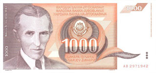 P107 Yugoslavia 1000 Dinars Year 1990