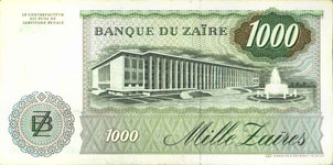 P31 Zaire 1000 Zaires Year 1985