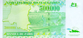 P78 Zaire 500.000 New Zaires Year 1996