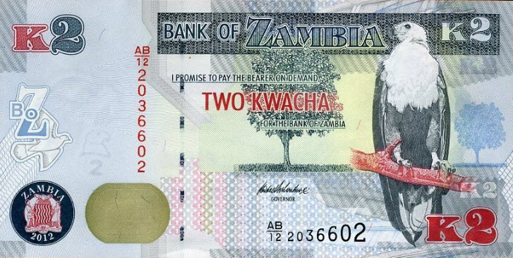 P49a/b Zambia 2 Kwacha Year 2012/13