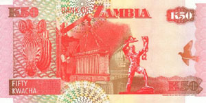 P37c Zambia 50 Kwacha Year 2001