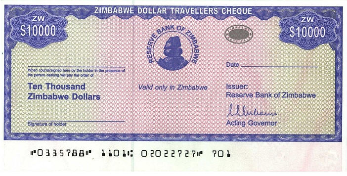 P 17 Zimbabwe 10.000 Dollars Year 2004 (With Stamp)