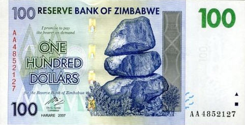 P 69 Zimbabwe 100 Dollars 2007 (Replacement)