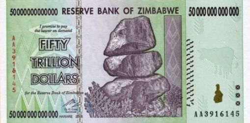 P 90 Zimbaber 50 Trillion Dollars Year 2008
