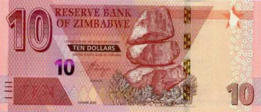 PN103a Zimbabwe 10 Dollars Year 2020