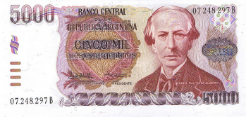 P318 Argentina 5000 Pesos Year nd