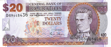 P69a Barbados 20 Dollars Year 2007