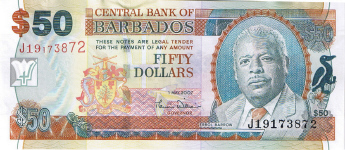 P70 Barbados 50 Dollars Year 2007