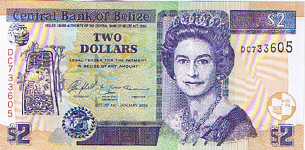 P66 Belize 2 Dollar Year 2005