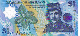 P22 Brunei 1 Dollar Year 1996 Polymer