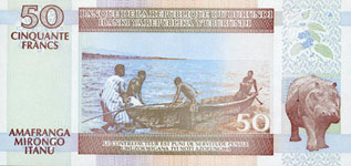 P36c/f Burundi 50 Francs Year 2001/2005/2006