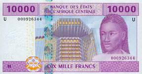 P210 U Cameroun 10.000 Francs Year 2002