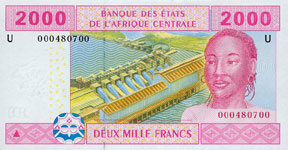 P208 U Cameroun  2000 Francs Year 2002