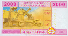 P208 U Cameroun  2000 Francs Year 2002