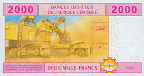 P108 T Congo Republic   2000 Francs Year 2002