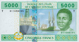 P109 T Congo Republic   5000 Francs Year 2002