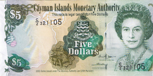 P34b Cayman Islands 5 Dollar Year 2005