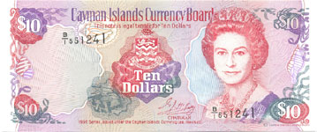 P18 Cayman Islands 10 Dollar Year 1996