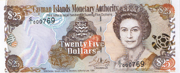 P24 Cayman Islands 25 Dollars Year nd