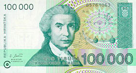 P27 Croatia 100.000 Dinar Year 1993