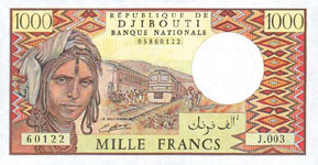P37d Djibouti 1000 Francs Year nd
