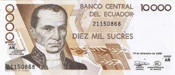 P127c Ecuador 10.000 Sucres Year 1998