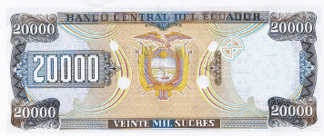 P129c Ecuador 20.000 Sucres Year 1999