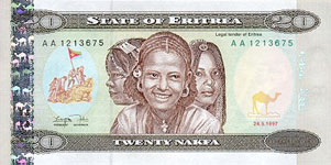 P 4 Eritrea 20 Nakfa Year 1997