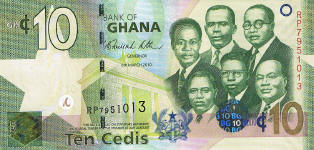P39b Ghana 10 Cedis year 2010