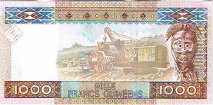 P40 Guinea 1000 Francs Year 2006