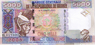 P41a Guinea 5000 Francs Year 2006