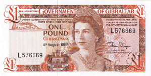 P20e Gibraltar 1 Pound Year 1988