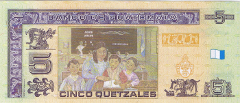 P116 Guatamala 5 Quatzales Year 2008
