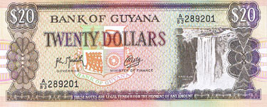 P27 Guyana 20 Dollar Year nd