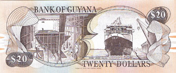 P27 Guyana 20 Dollar Year nd