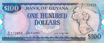 P28 Guyana 100 Dollar Year nd