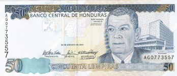 P 94a Honduras 50 Lempiras Year 2004