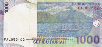 P141 Indonesia 1000 Ruphia Year 2009