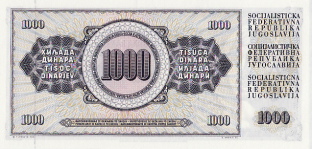 P 92d Yugoslavia 1000 Dinars Year 1981