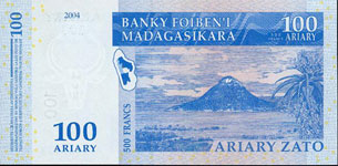 P 86 Madagascar 100 Ariary Year 2004