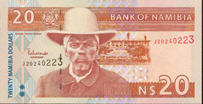 P 6b Namibia 20 Dollars Year ND