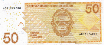 P30d Netherlands Antilles 50 Gulden Year 2006