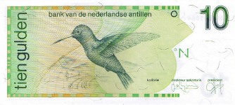 P23c Netherlands Antilles 10 Gulden Year 1994